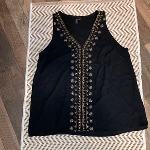 Greylin sheer embroidered tank top size small